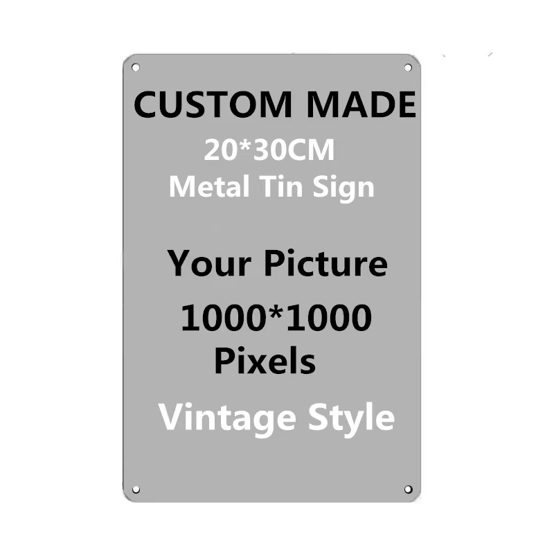 Vintage Collectible Plates - Placa de Metal Personalizada 20x30cm, Carregue