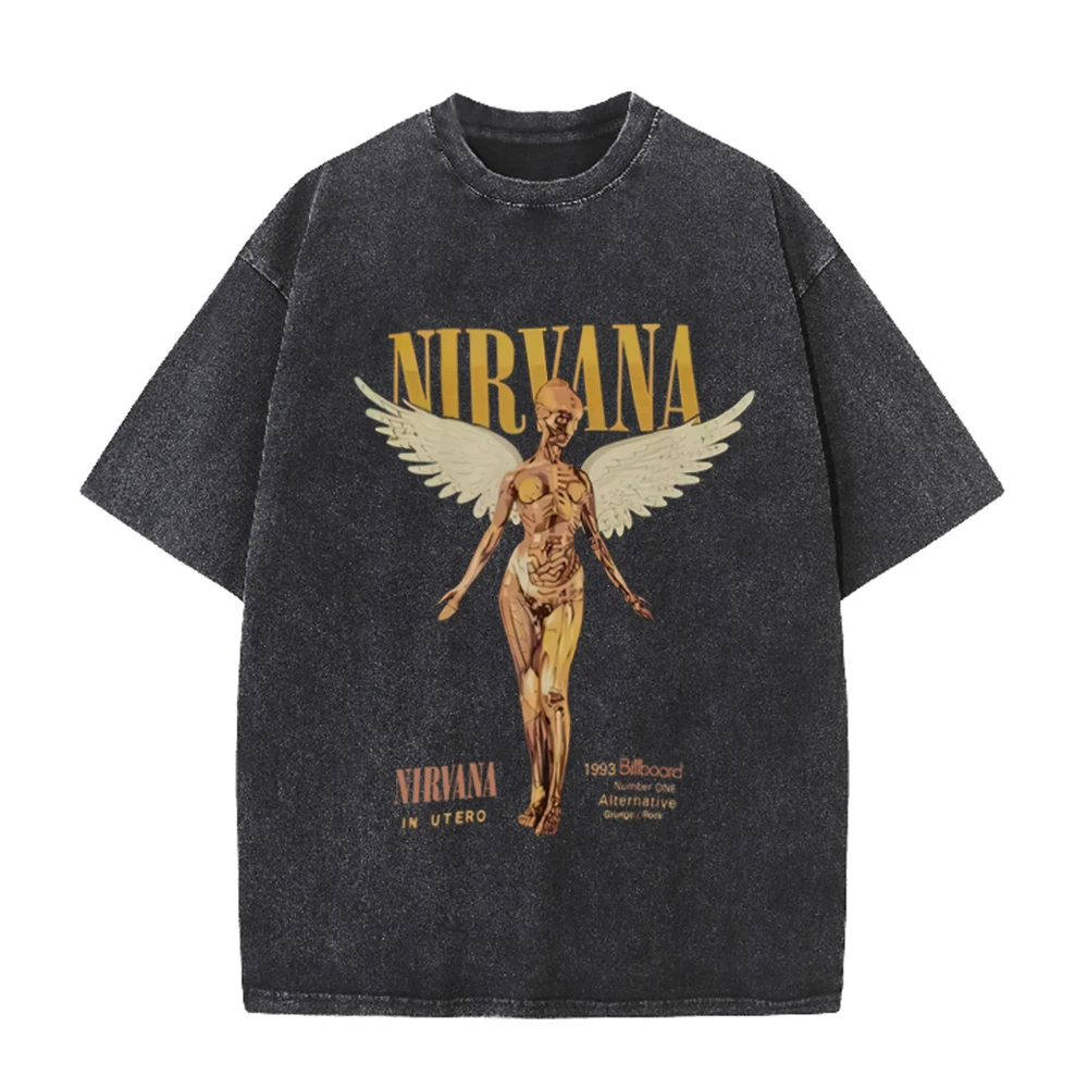 Vintage Collectible Figures - Camiseta Oversized Retro com Lavagem Ácida,
