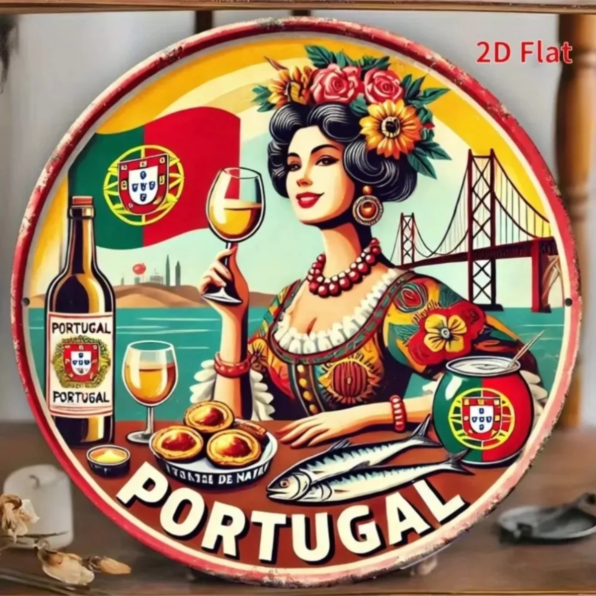 Vintage Collectible Tins - Coleção de Placas de Metal Redondas