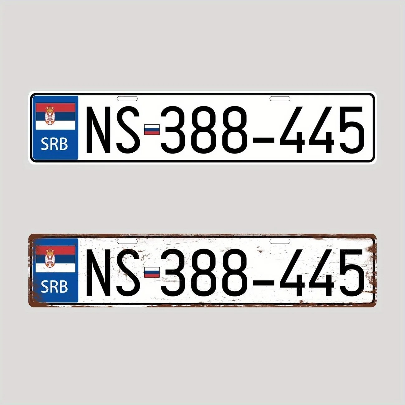 Vintage Collectible Plates - Placa de metal sérvia retrô personalizável