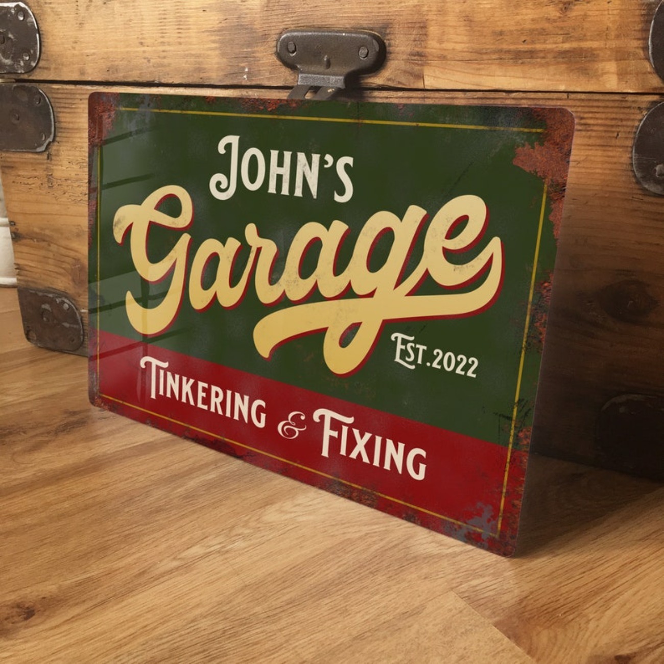 Vintage Collectible Plates - Sinal de metal de garagem personalizado