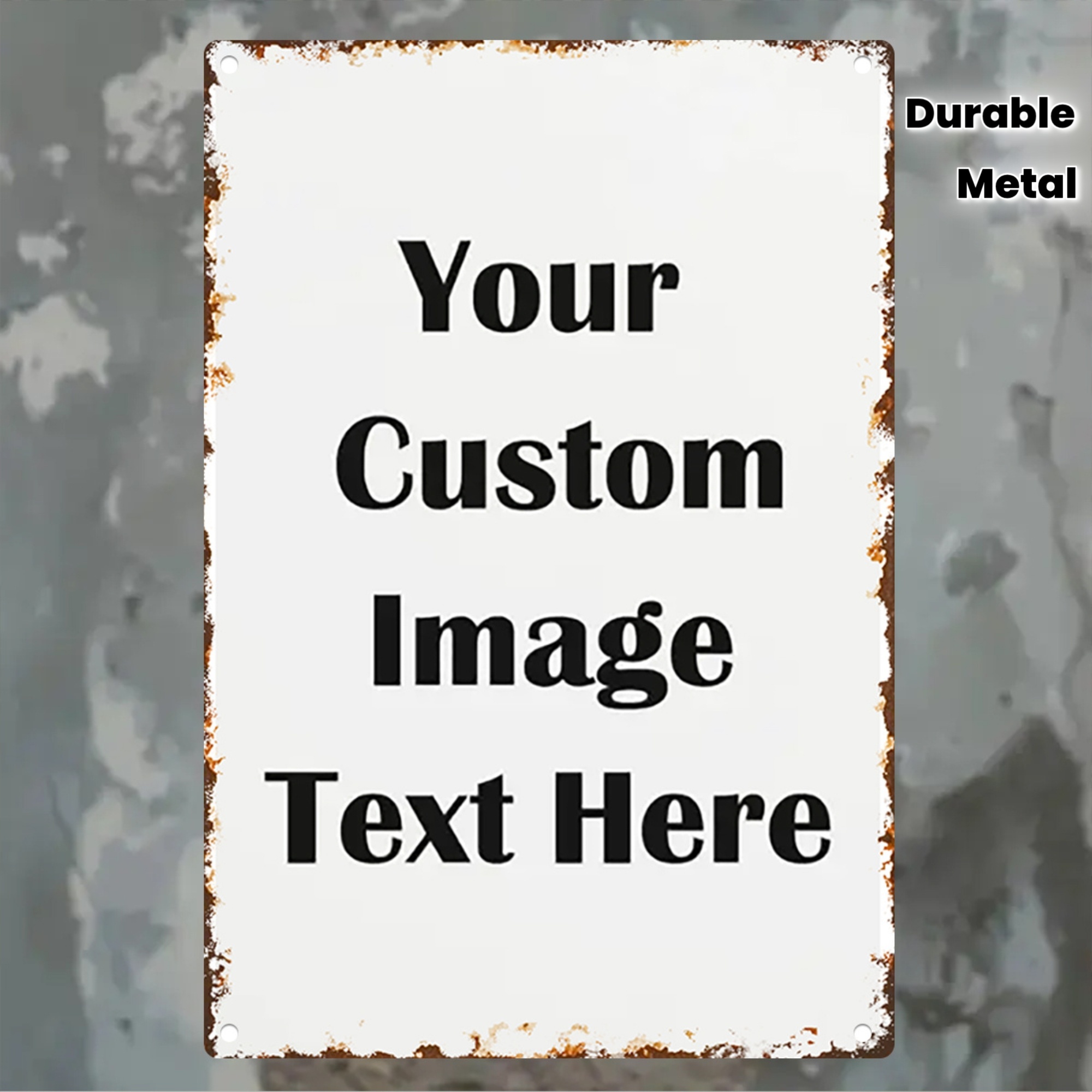 Vintage Collectible Plates - Placa de Metal Personalizada com Imagem/Textos