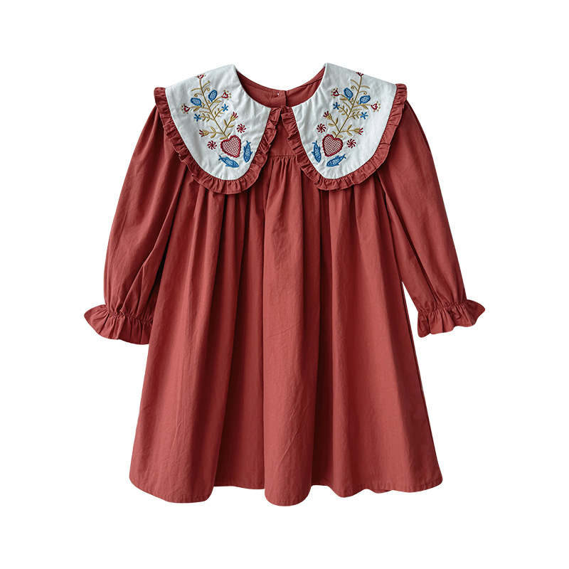Vintage Collectible Baby Dolls - Vestido Bordado de Manga Longa Estilo