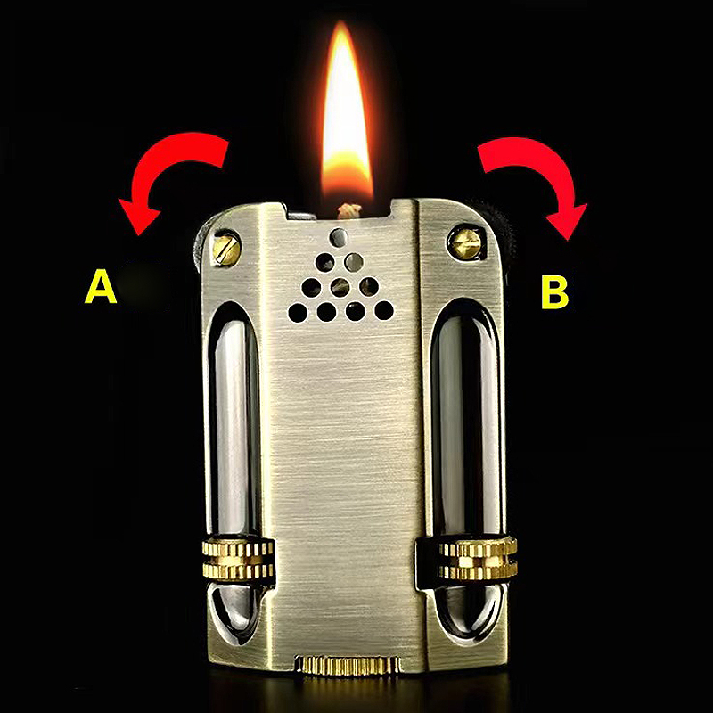 Vintage zinco liga dupla Flint - Vintage Collectible Lighters avaliação e preço