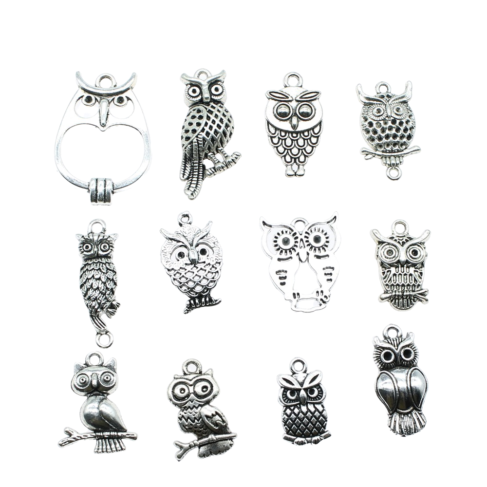 10 pçs encantos coruja antigo  - Vintage Jewelry Collection avaliação e preço
