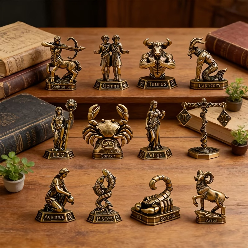 Ornamentos de zodíaco feitos à - Vintage Collectible Furniture avaliação e preço