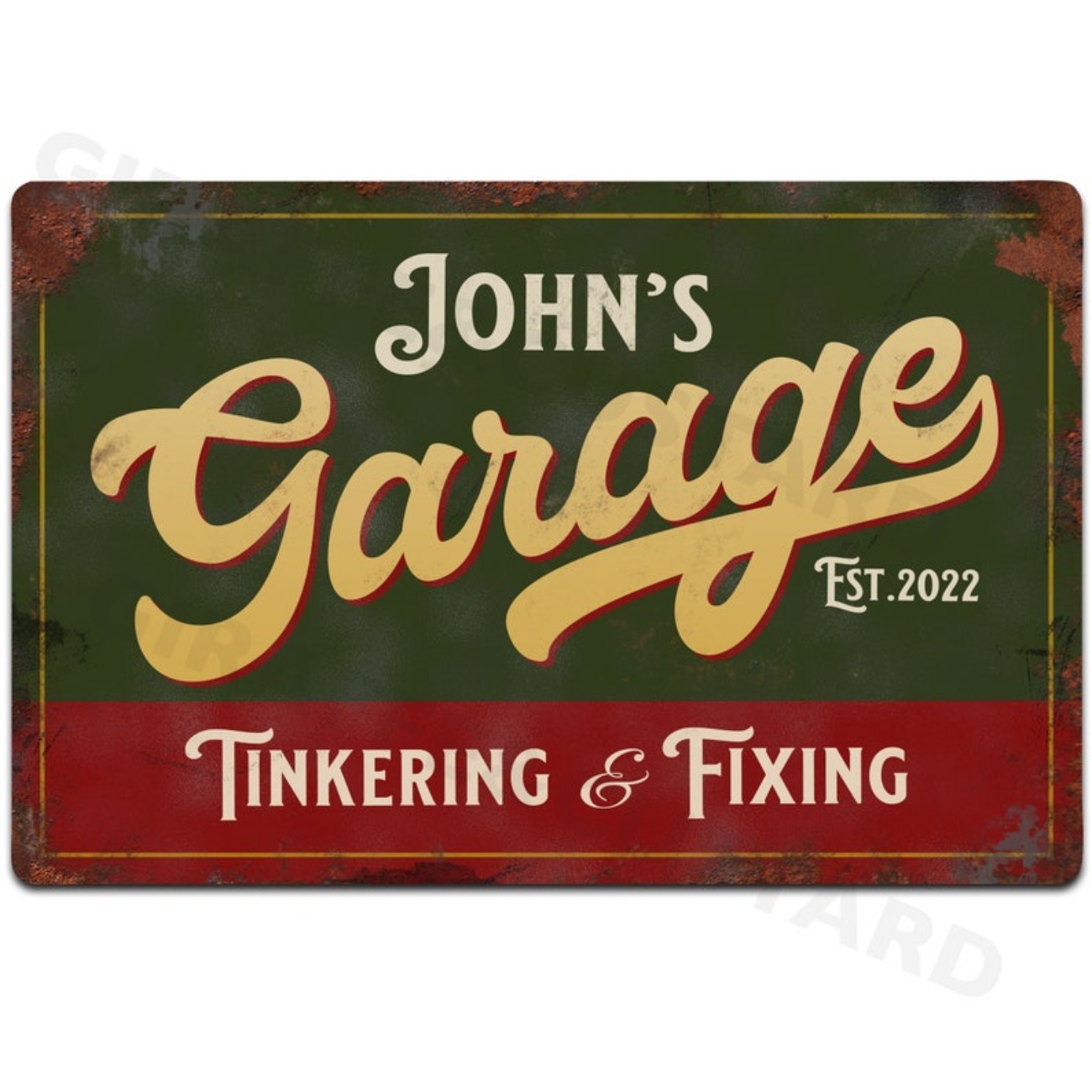 Sinal de metal de garagem pers - Vintage Collectible Plates avaliação e preço