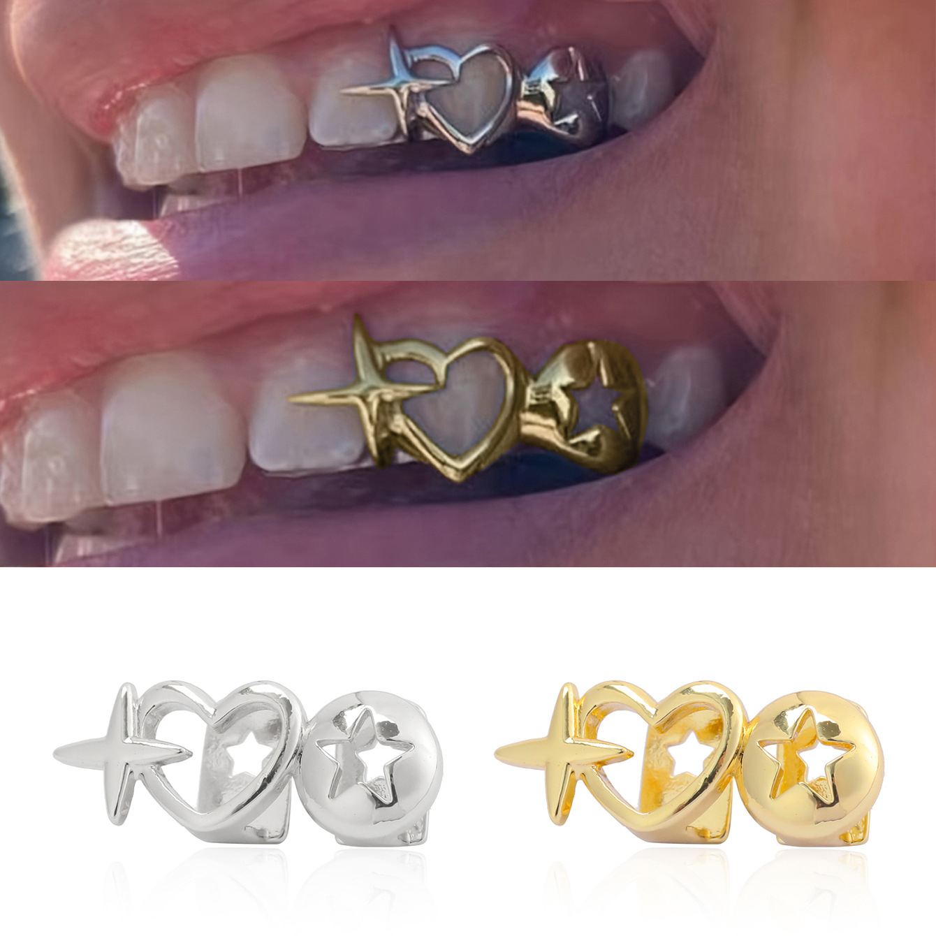 Punk hip hop oco coração dente - Vintage Jewelry Collection avaliação e preço